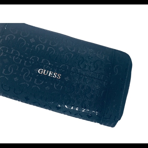 GUESS Signature Printed Zip Around Wallet Black One Size - Picture 6 of 13